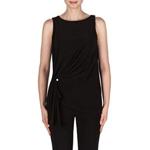JOSEPH RIBKOFF asymmetrical black top w/ pearl pin
